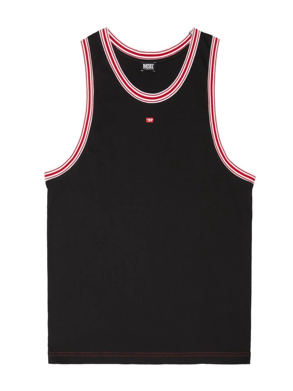 Diesel Authentic Men’s Sleeveless Tank Top in Black/Red, Size M (Medium)